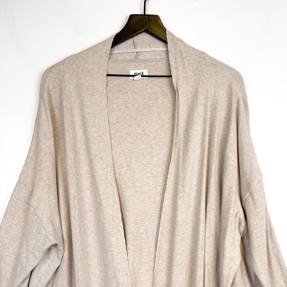 Pact Organic Cotton Womens Heather Wheat Cardigan Sweater Beige - M/L - Picture 2 of 9